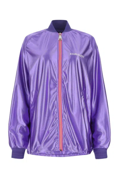 Khrisjoy Purple Polyester Oversize Sweatshirt