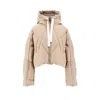 Khrisjoy T Nylon 'crop Iconic Milano' Down Jacket In Neutral