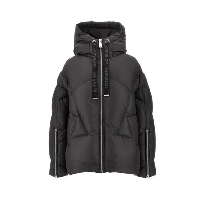 Khrisjoy T Nylon 'iconic Milano' Down Jacket In Black
