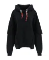 Khrisjoy Towel Cloth Effect Splice Hooded Sweater In Black