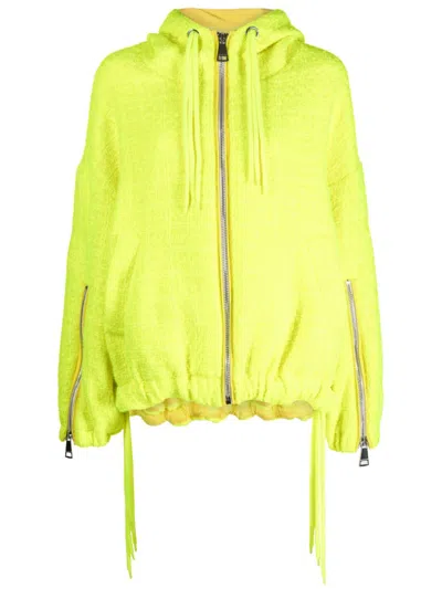 KHRISJOY TWEED DRAWSTRING HOOD JACKET