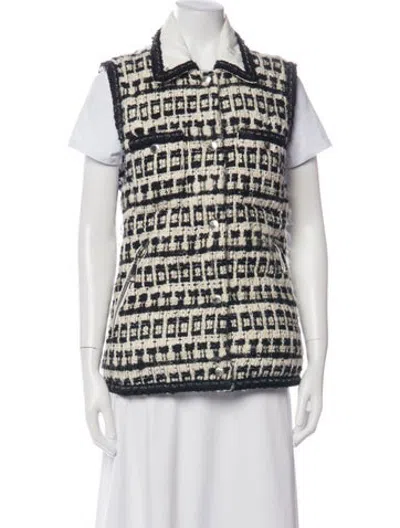 Pre-owned Khrisjoy Tweed Tweed Pattern Vest In Purple/white