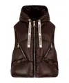 Khrisjoy Quilted Nylon Sleeveless Down Jacket With Hood In Brown
