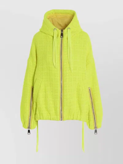 KHRISJOY WINDBREAKER TWEED HOODED JACKET