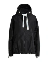 Khrisjoy Black Down Jacket With Branded Drawstring In Black