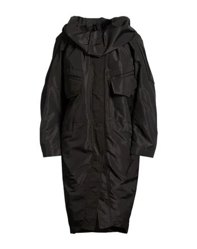 Khrisjoy Woman Overcoat & Trench Coat Black Size 4 Polyester