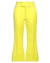 Khrisjoy Logo-print Cropped Flared Trousers In Yellow