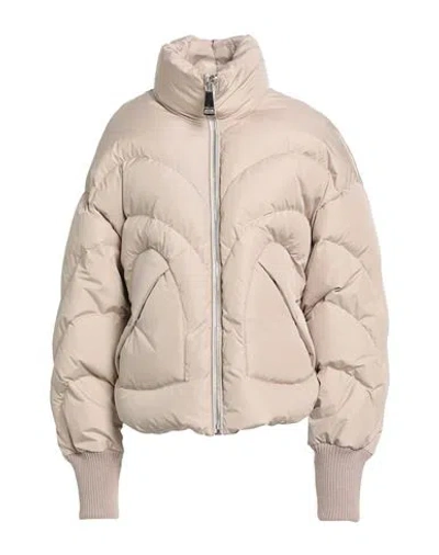 KHRISJOY KHRISJOY WOMAN PUFFER BEIGE SIZE 00 POLYESTER, WOOL, ACRYLIC, POLYAMIDE, ELASTANE