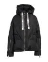 Khrisjoy Black Down Jacket With Branded Drawstring In Black