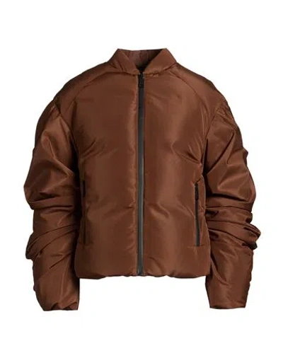 Khrisjoy Woman Puffer Brown Size 6 Polyester