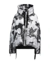 Khrisjoy Bandana Print Khris Hooded Down Jacket In Grey
