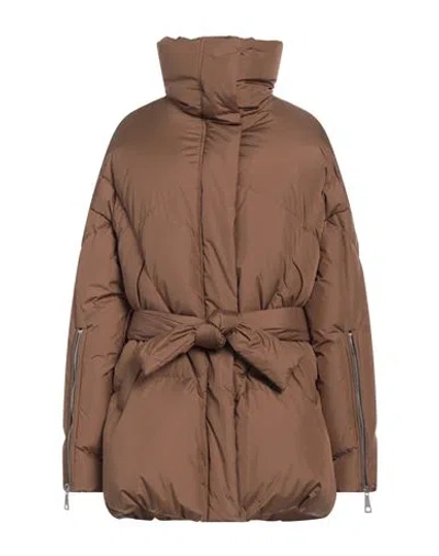 Khrisjoy Woman Puffer Khaki Size 00 Polyester In Beige