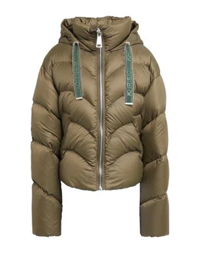 Khrisjoy Woman Puffer Military Green Size 00 Polyamide