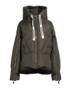 Khrisjoy Woman Puffer Military Green Size 00 Polyester In Green