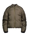 Khrisjoy Woman Puffer Military Green Size 6 Polyester, Polyurethane In Gray
