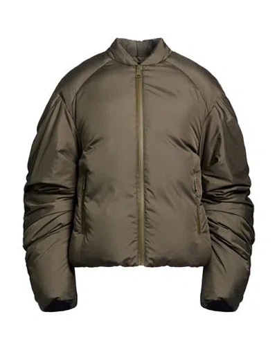Khrisjoy Woman Puffer Military Green Size 6 Polyester, Polyurethane In Gray