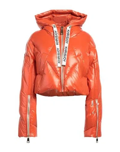 Khrisjoy Woman Down Jacket Orange Size 00 Polyester