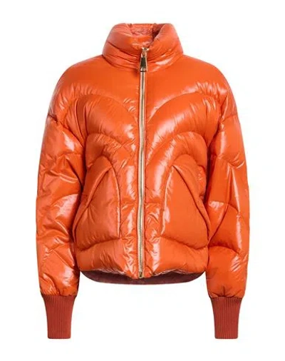 Khrisjoy Woman Puffer Orange Size 2 Polyamide, Wool, Acrylic, Elastane