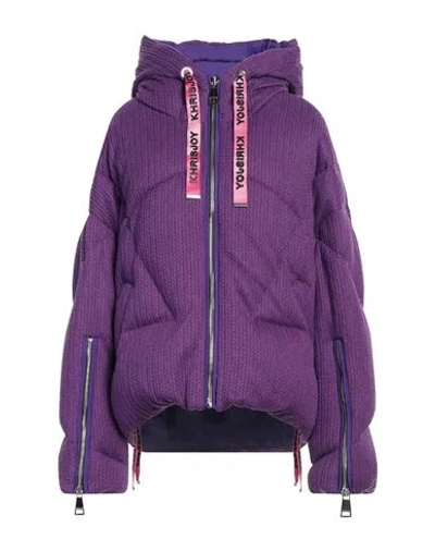 Khrisjoy Woman Puffer Purple Size 2 Modal, Polyester, Polyamide In Purple