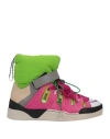 Khrisjoy Ankle Boots Leather Pink Green In Magenta