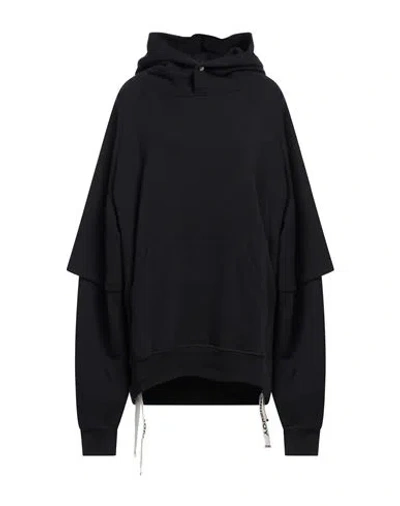Khrisjoy Woman Sweatshirt Navy Blue Size 1 Cotton In Black