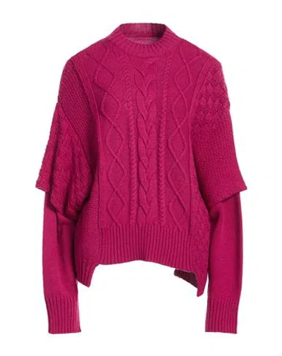 Khrisjoy Woman Turtleneck Mauve Size 00 Virgin Wool, Acrylic In Red