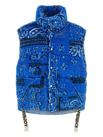 KHRISJOY WOMEN'S CORDUROY OVERSIZE SLEEVELESS DOWN JACKET