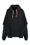 Khrisjoy Towel Cloth Effect Splice Hooded Sweater In Black