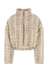 Khrisjoy Tweed Embroidered Short Down Jacket In Multicolor