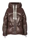 Khrisjoy Iconic Milano Puffer In Shiny Nylon Coats Brown In Brown