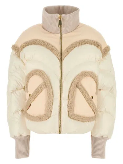 KHRISJOY WOMEN'S IVORY NYLON CORAZON DOWN JACKET