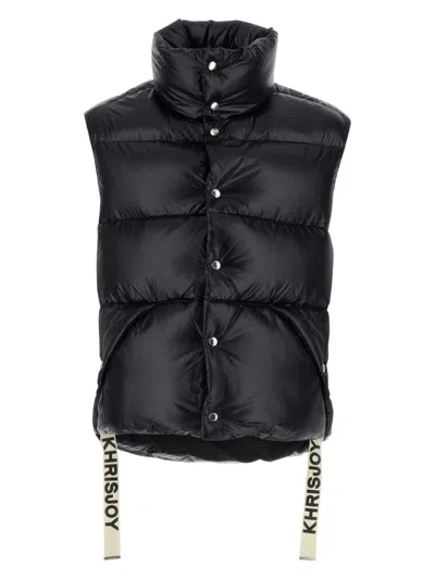 KHRISJOY WOMEN'S NYLON SLEEVELESS PUFF SHINY DOWN JACKET