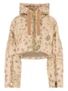 Khrisjoy All-over Print Cropped Hooded Down Jacket