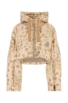 Khrisjoy All-over Print Cropped Hooded Down Jacket In Multicolor