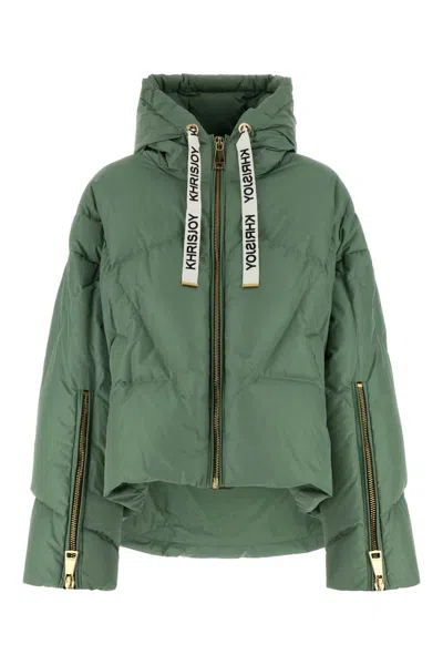 Khrisjoy Women Sage Green Polyester Down Jacket