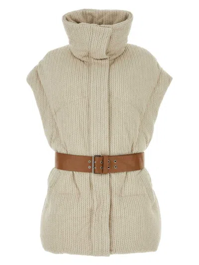 KHRISJOY WOMEN'S SAND KNIT SLEEVELESS NEW ICONIC DOWN JACKET