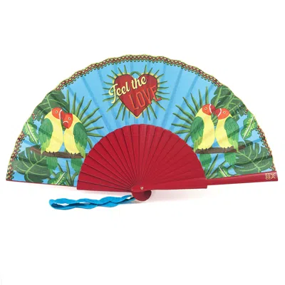 Khu Khu  Blue / Red / Green Feel The Love Hand Fan