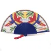 Khu Khu  Blue / Red / Green Paradise Parrots Hand Fan