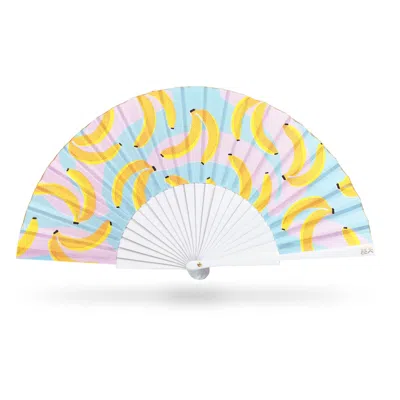 Khu Khu  Blue / White / Yellow Banana Boomerang Hand Fan In Multi