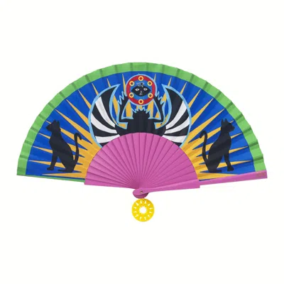 Khu Khu  Green Rising Sun Hand Fan