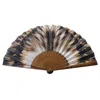 Khu Khu  Neutrals / White / Brown Red Kite Hand Fan