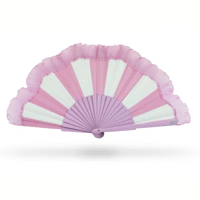 Khu Khu  Pink / Purple / White Budelli Pink Hand Fan In Pink/purple/white