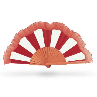 Khu Khu  Red / Yellow / Orange Napoli Red Hand Fan In Red/yellow/orange