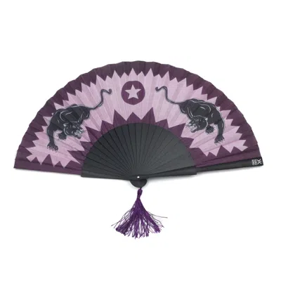 Khu Khu  Silver / Black / Pink Pink Panther Hand Fan