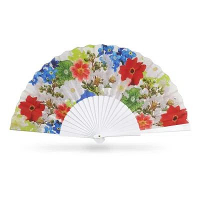 Khu Khu  White / Green / Red Summer Hand-fan In Multi