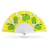 Khu Khu  White / Green / Yellow Lick Of Lime Hand Fan In Multi