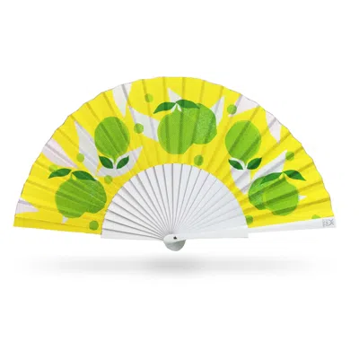 Khu Khu  White / Green / Yellow Lick Of Lime Hand Fan In Multi