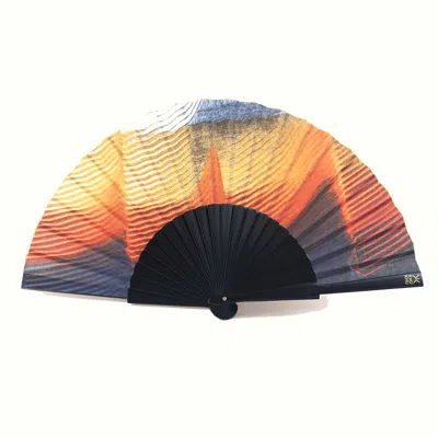 Khu Khu  Yellow / Orange / Red Kingfisher Hand-fan