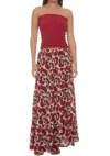 Khush Fiore Belle Maxi Skirt In Red In Burgundy