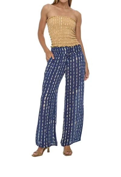 Khush Flor De Malta Pants In Current Navy In Blue